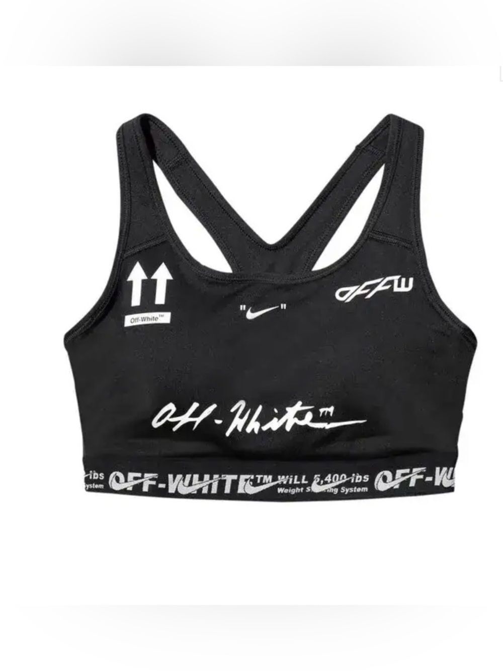 Nike Off-White Black Logo Sports Bra